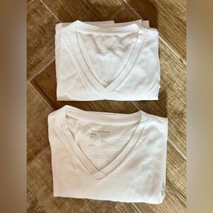 Lot 2 Fresh Clean Size L Tees Shirt Men's White V Neck Short Sleeve Casual